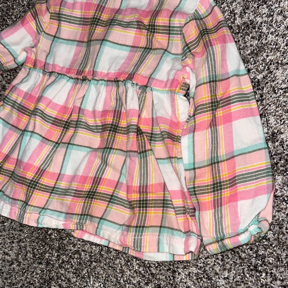 Carter's Pink and Green Plaid Baby Shirt & Matching Green Pants - Picture 9 of 14